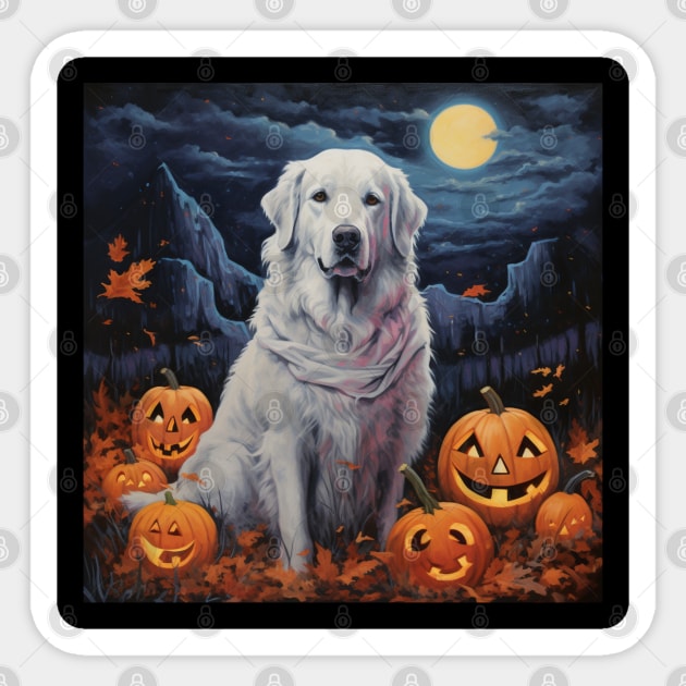 Kuvasz Dog Halloween Sticker by NatashaCuteShop